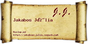 Jakabos Júlia névjegykártya